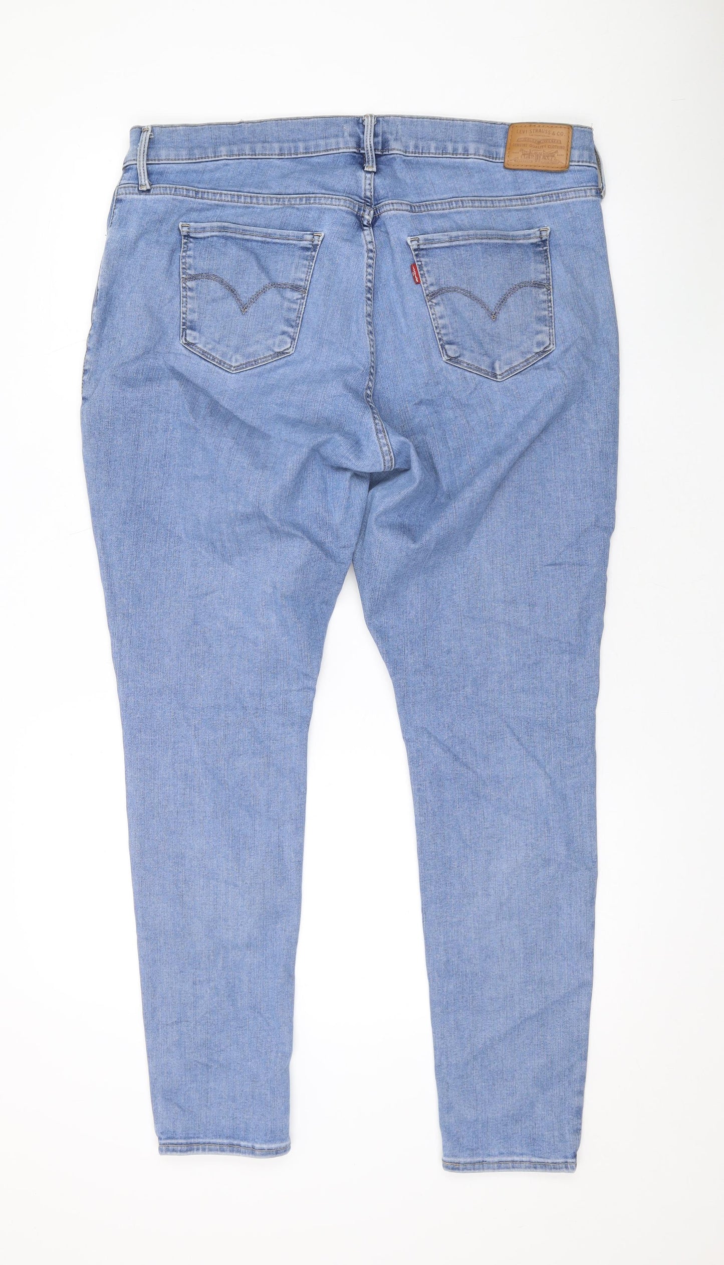 Levi's Womens Blue Cotton Skinny Jeans Size 18 L29 in Regular Zip