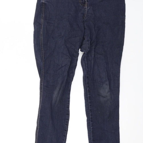 TU Womens Blue Cotton Skinny Jeans Size 10 L27 in Regular Zip