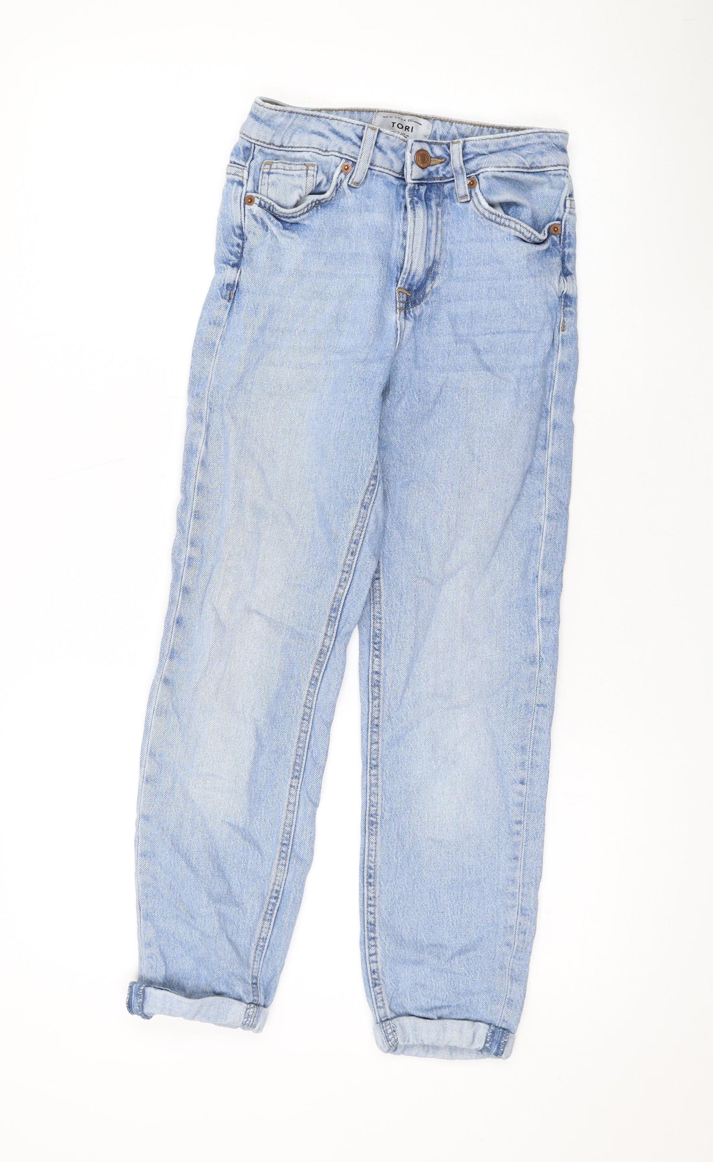 New Look Girls Blue Cotton Skinny Jeans Size 11 Years L23 in Regular Zip