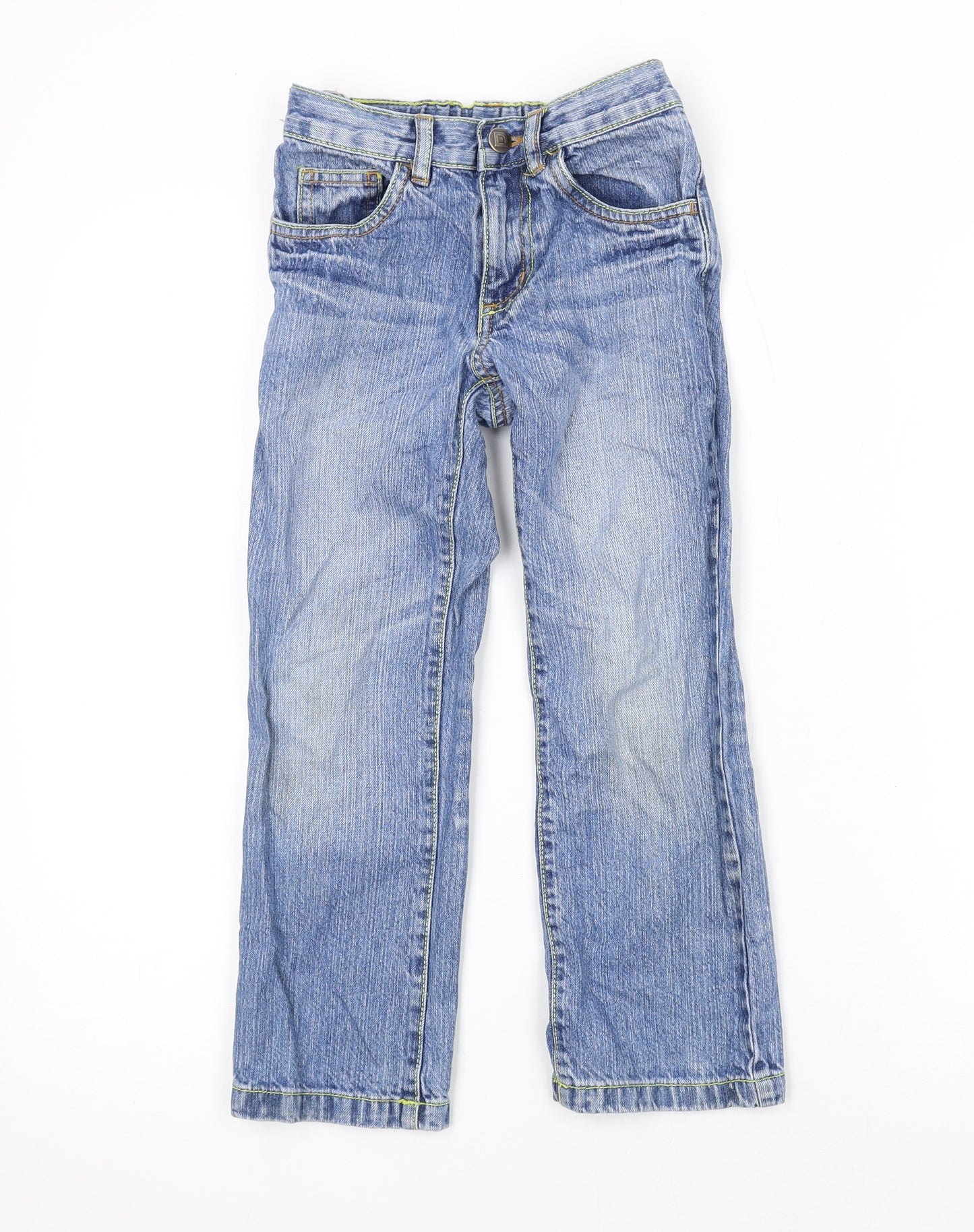 Demo Boys Blue Cotton Skinny Jeans Size 7 Years L20 in Regular Button