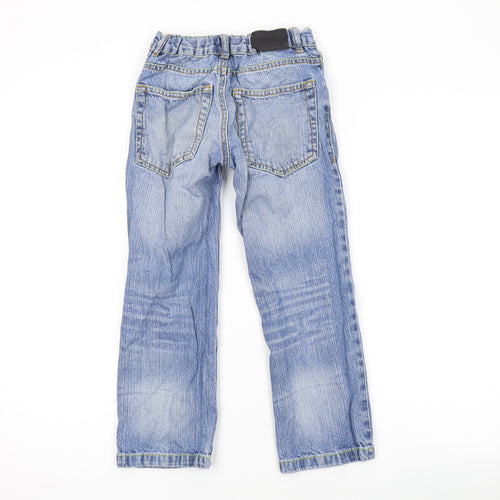 Demo Boys Blue Cotton Skinny Jeans Size 7 Years L20 in Regular Button