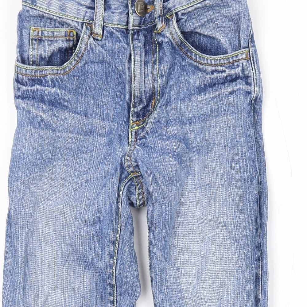 Demo Boys Blue Cotton Skinny Jeans Size 7 Years L20 in Regular Button