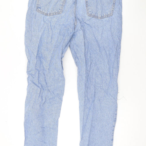 Denim & Co. Womens Blue Cotton Straight Jeans Size 10 L28 in Regular Zip