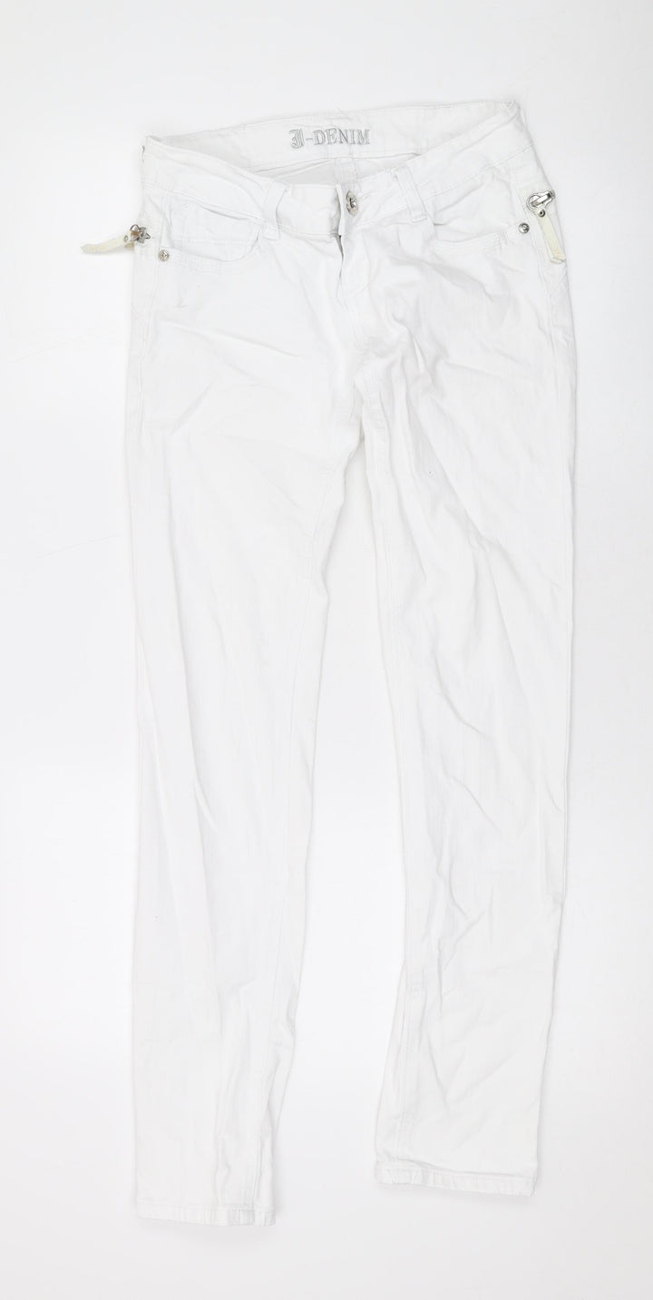 J Denim Womens White Cotton Skinny Jeans Size M L29 in Regular Zip