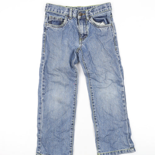 Demo Boys Blue Cotton Straight Jeans Size 7 Years Regular Zip
