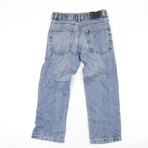 Demo Boys Blue Cotton Straight Jeans Size 7 Years Regular Zip