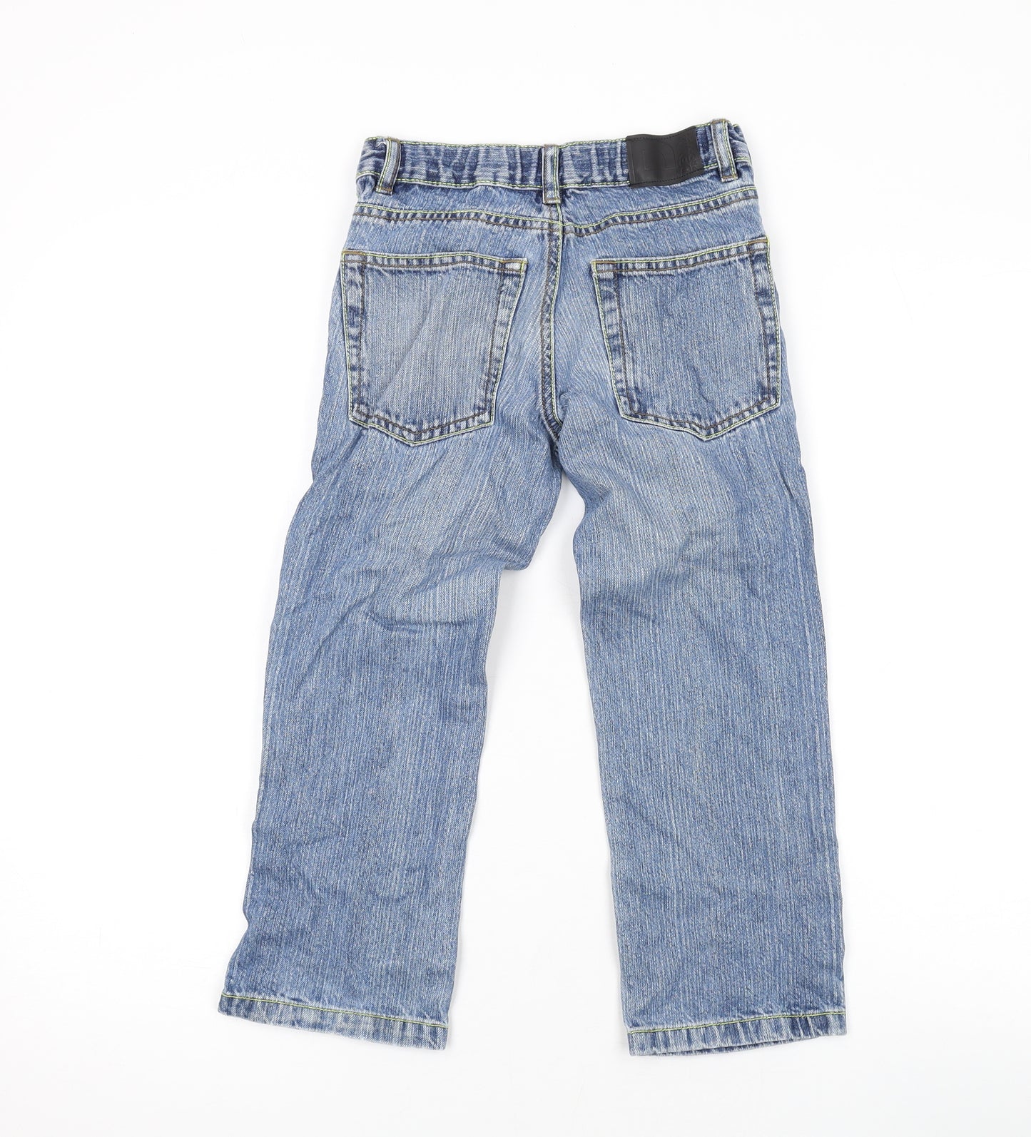 Demo Boys Blue Cotton Straight Jeans Size 7 Years Regular Zip