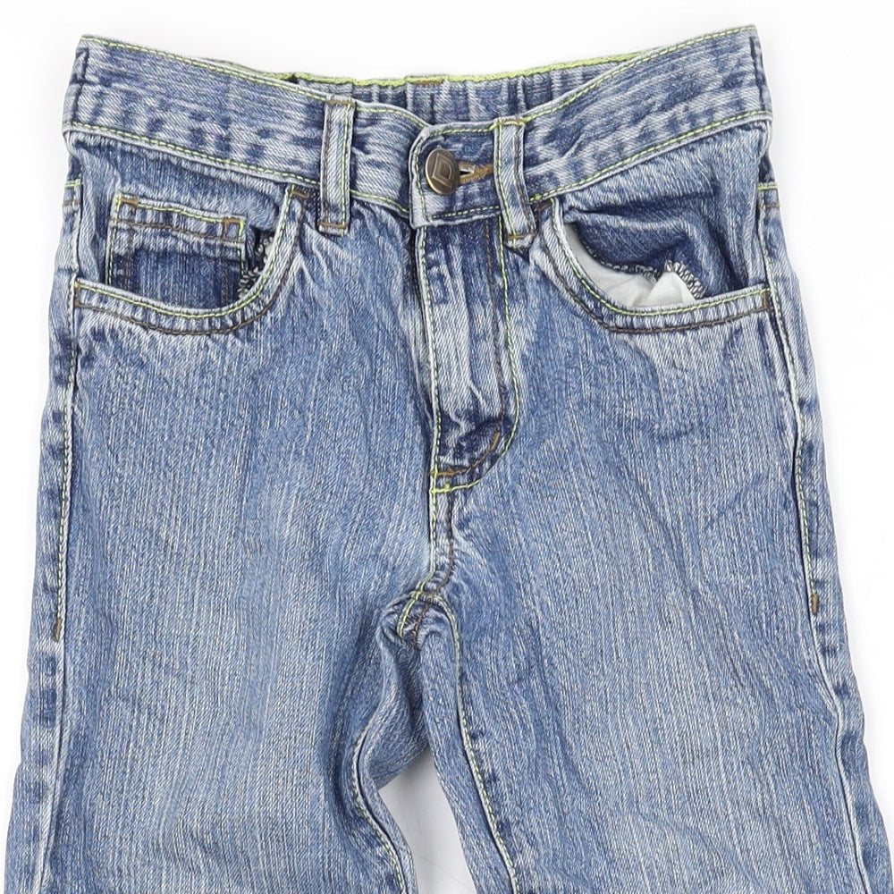 Demo Boys Blue Cotton Straight Jeans Size 7 Years Regular Zip