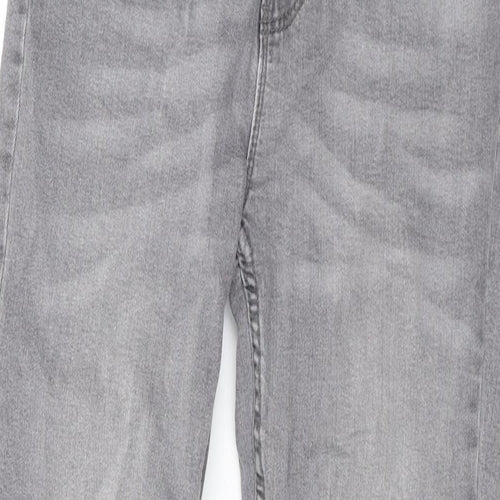 Denim & Co. Girls Grey Cotton Skinny Jeans Size 11-12 Years L26 in Regular Zip
