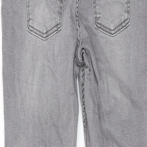 Denim & Co. Girls Grey Cotton Skinny Jeans Size 11-12 Years L26 in Regular Zip