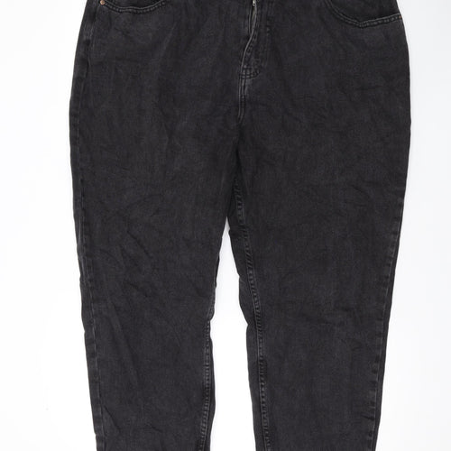 Denim & Co. Womens Black Cotton Straight Jeans Size 20 L25 in Regular Zip
