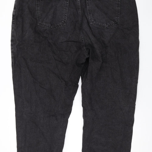 Denim & Co. Womens Black Cotton Straight Jeans Size 20 L25 in Regular Zip