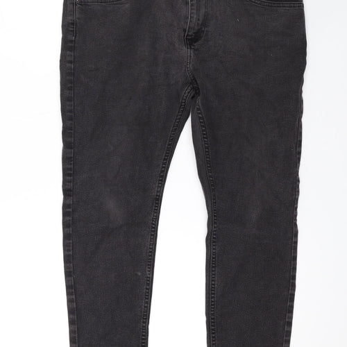 Bershka Womens Black Cotton Skinny Jeans Size 44 in L26 in Regular Zip