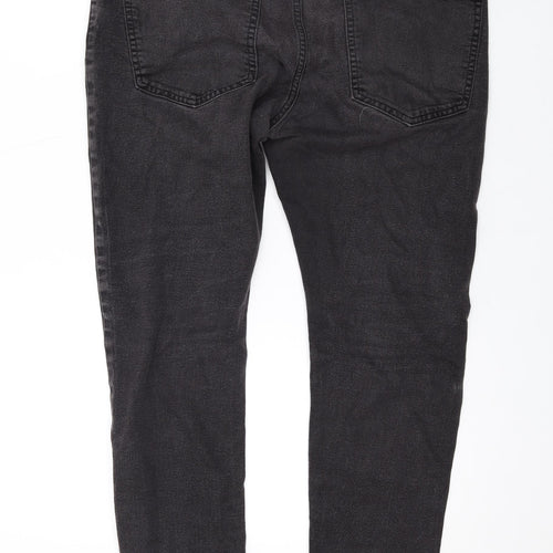 Bershka Womens Black Cotton Skinny Jeans Size 44 in L26 in Regular Zip