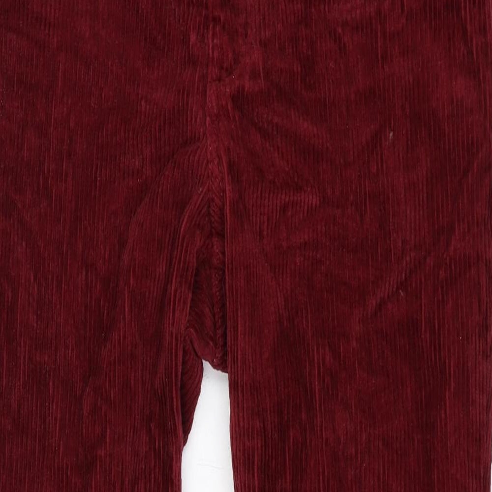 Monki Womens Red Cotton Straight Jeans Size 8 L25 in Regular Zip