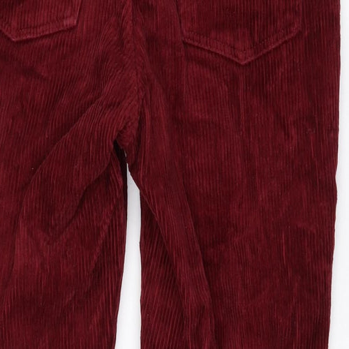 Monki Womens Red Cotton Straight Jeans Size 8 L25 in Regular Zip