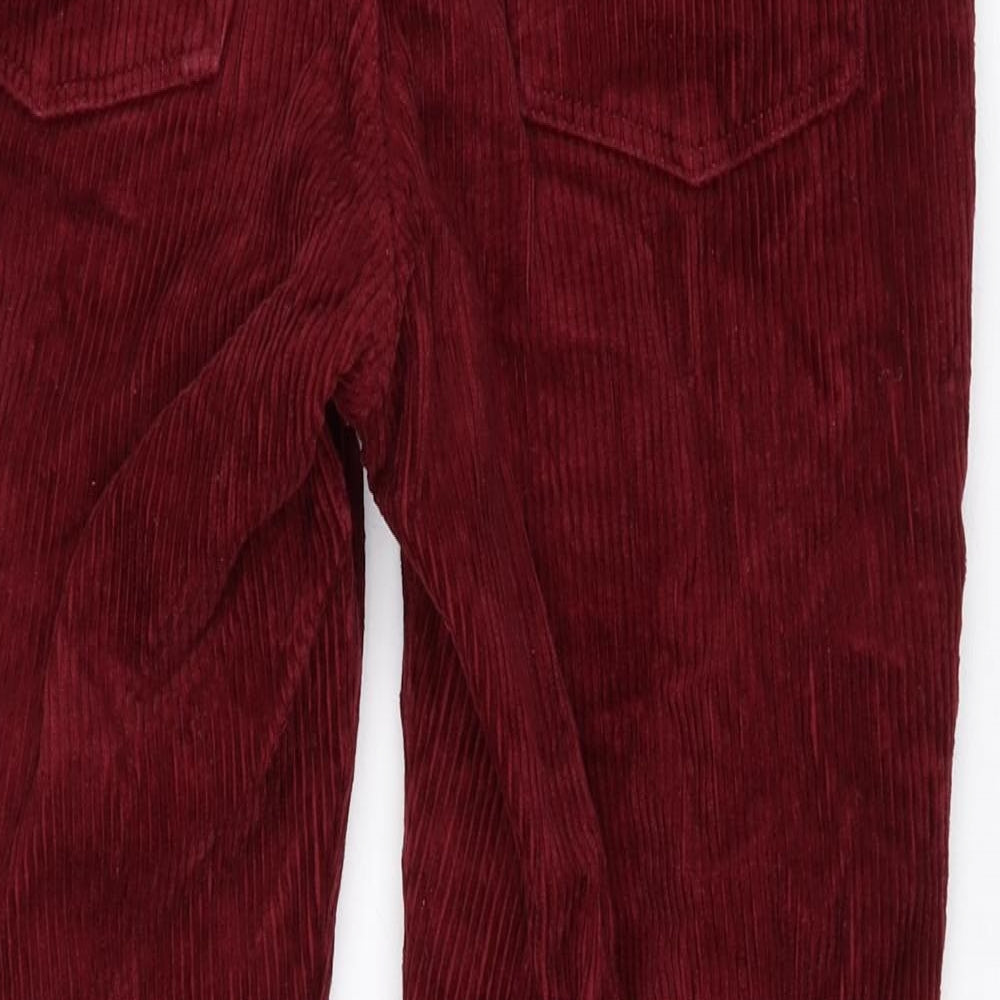 Monki Womens Red Cotton Straight Jeans Size 8 L25 in Regular Zip