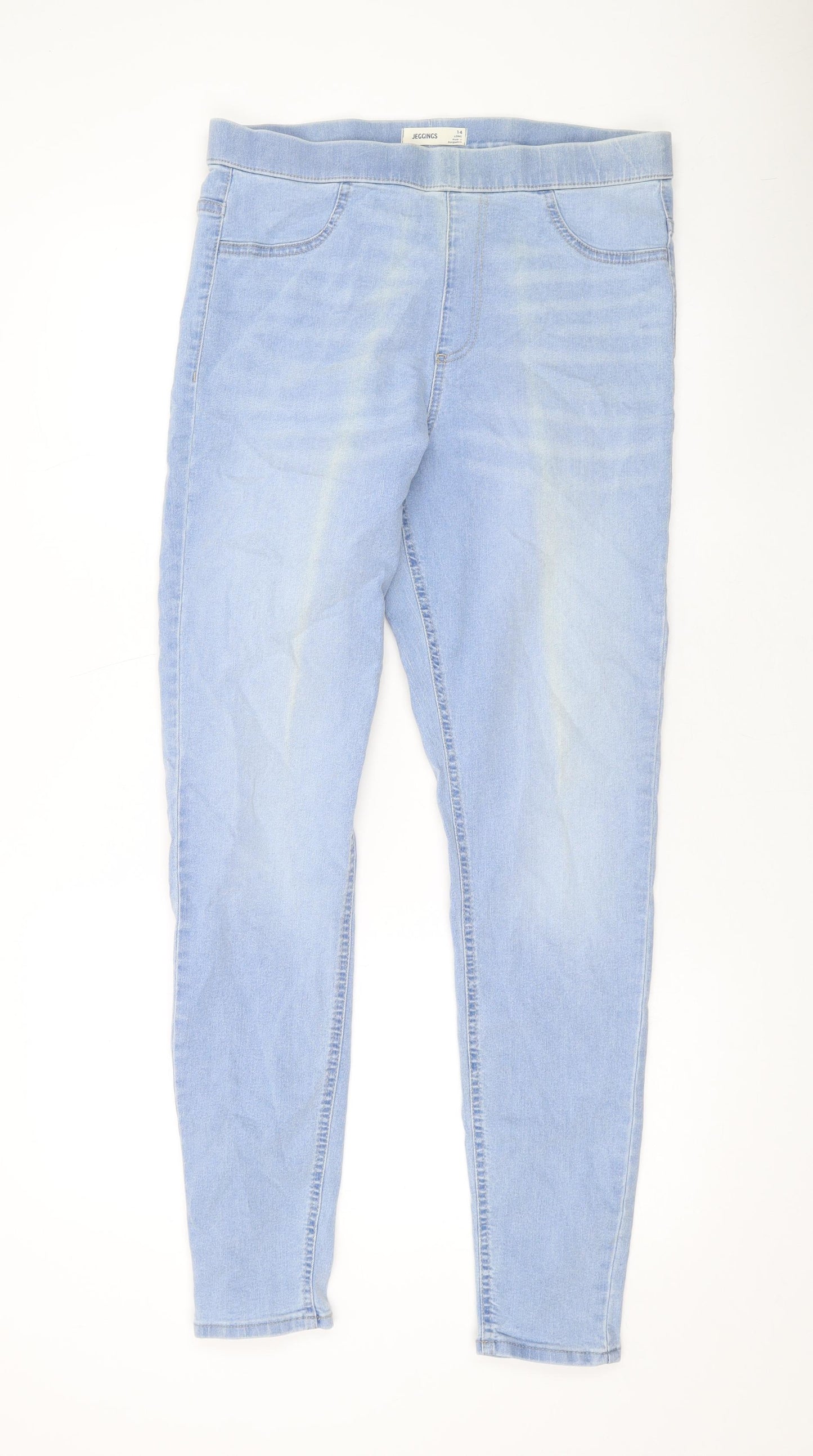 Marks and Spencer Womens Blue Cotton Jegging Jeans Size 14 L30 in Regular
