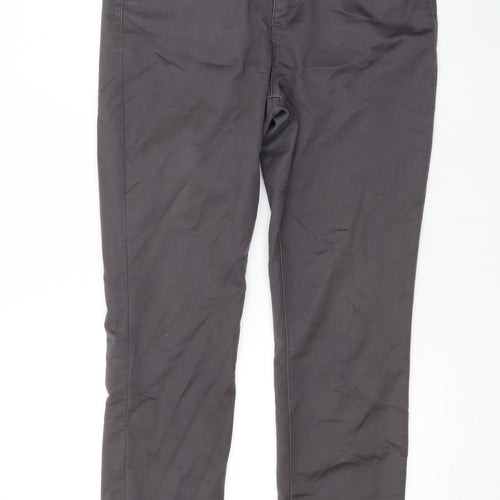 Wallis Womens Grey Cotton Straight Jeans Size 12 L27 in Regular Zip