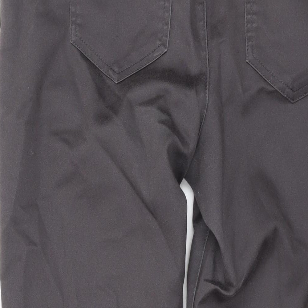 Wallis Womens Grey Cotton Straight Jeans Size 12 L27 in Regular Zip