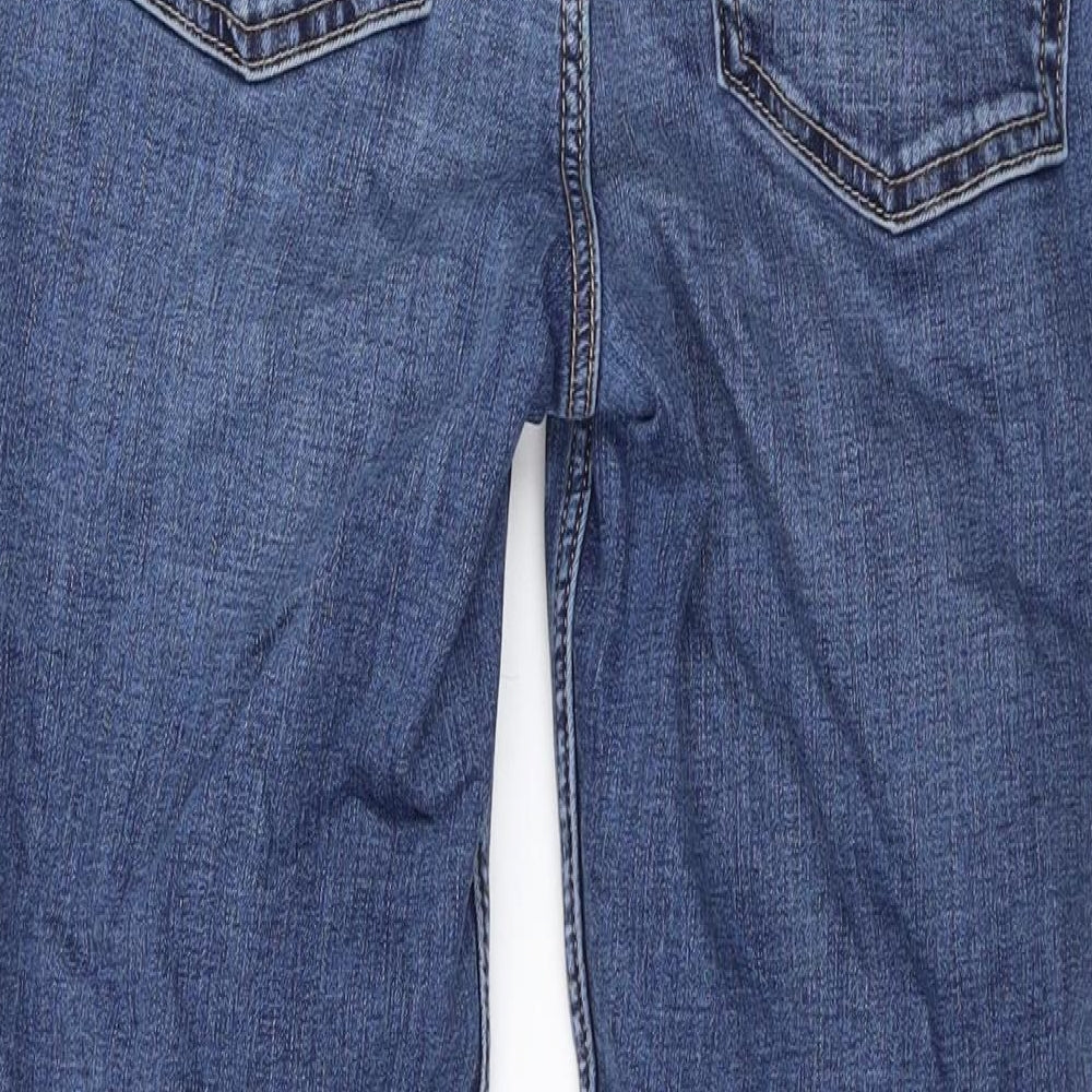 Marks and Spencer Womens Blue Cotton Straight Jeans Size 10 L24 in Regular Zip