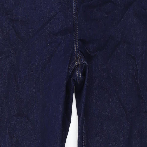 Marks and Spencer Womens Blue Cotton Straight Jeans Size 12 L27 in Regular Zip