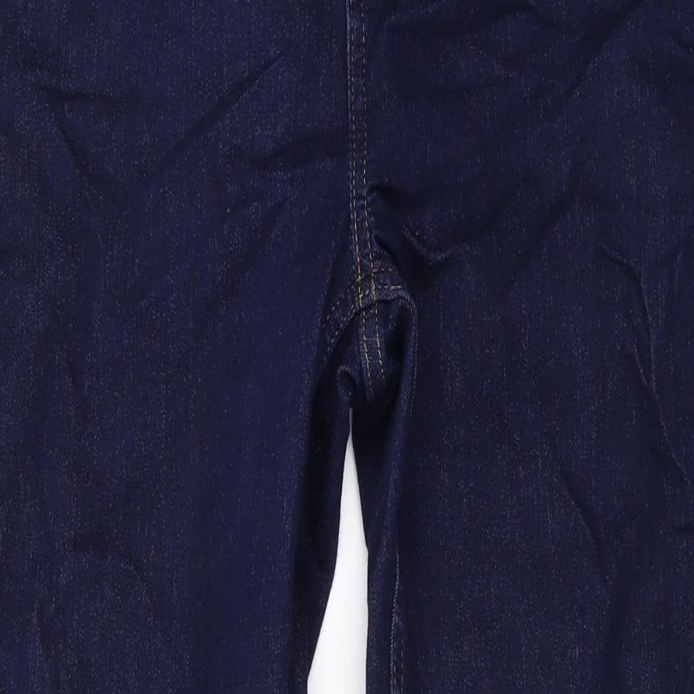 Marks and Spencer Womens Blue Cotton Straight Jeans Size 12 L27 in Regular Zip