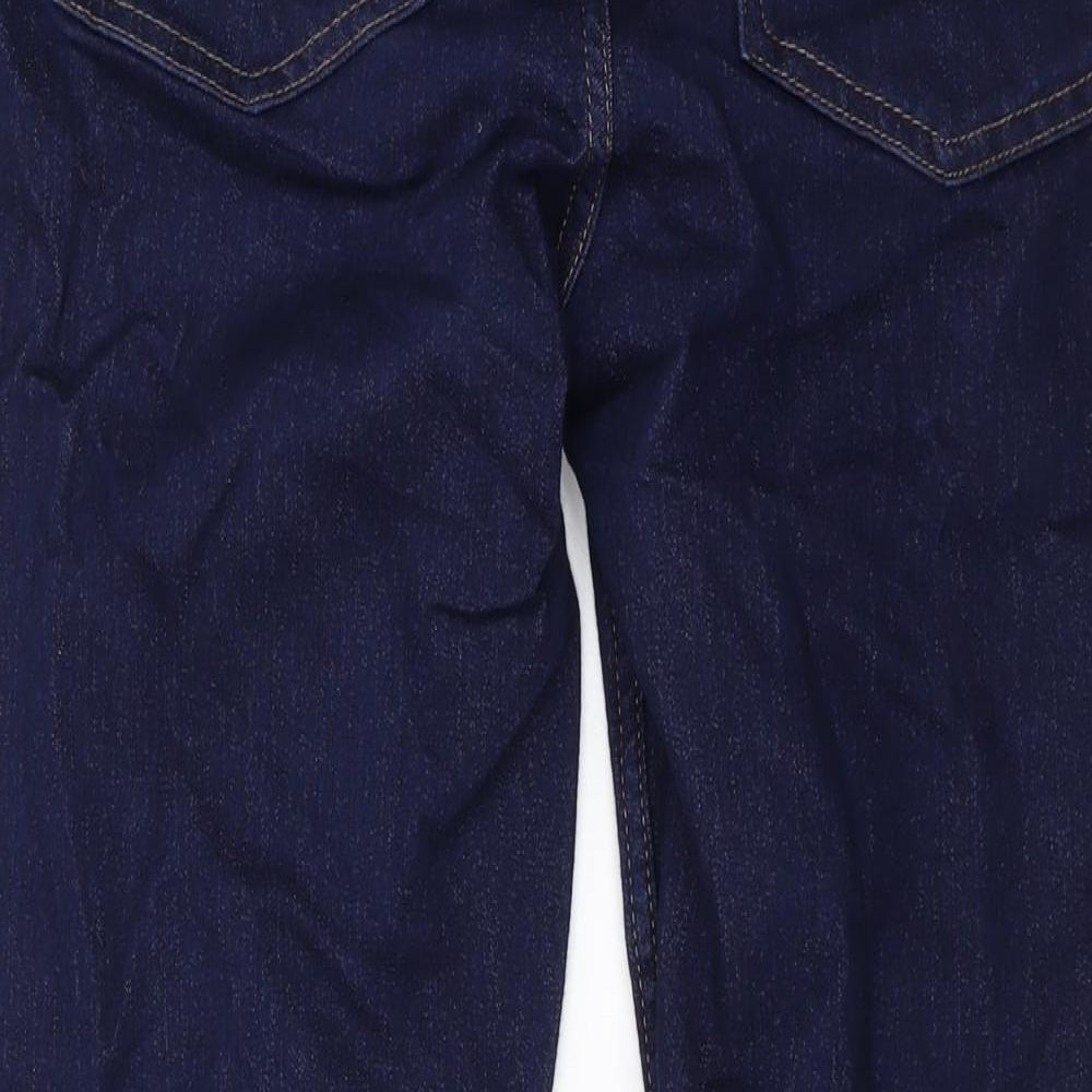 Marks and Spencer Womens Blue Cotton Straight Jeans Size 12 L27 in Regular Zip