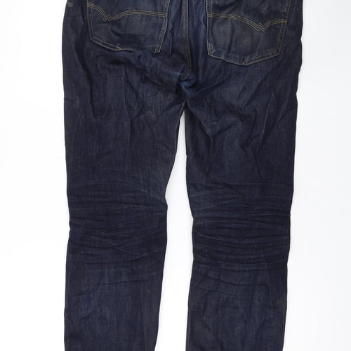 White Stuff Womens Blue Cotton Straight Jeans Size 32 in L29 in Regular Zip