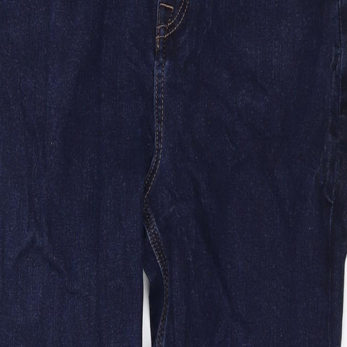 Marks and Spencer Womens Blue Cotton Straight Jeans Size 12 L29 in Regular Zip