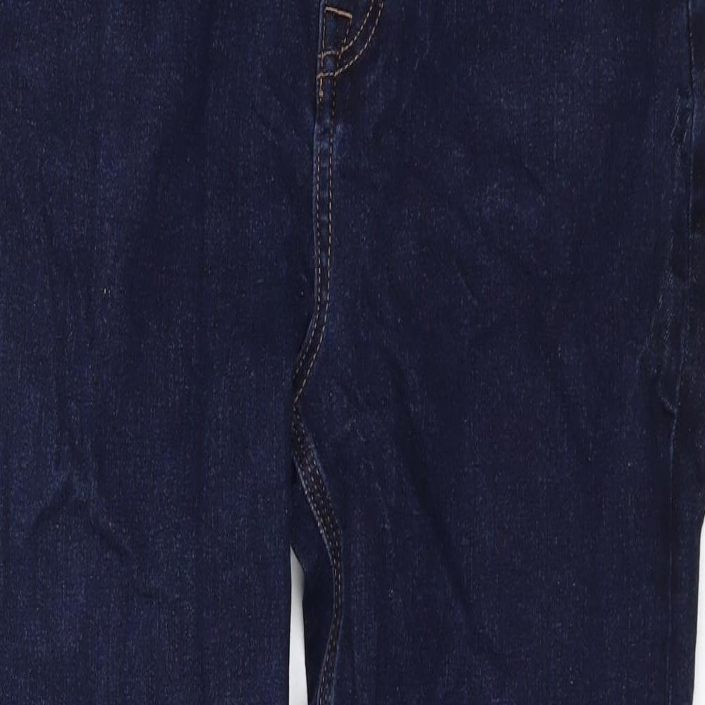 Marks and Spencer Womens Blue Cotton Straight Jeans Size 12 L29 in Regular Zip
