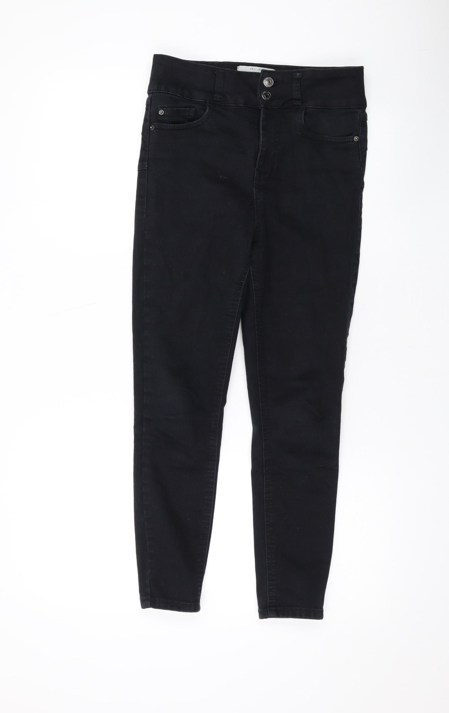 New Look Womens Black Cotton Skinny Jeans Size 8 L23 in Regular Zip