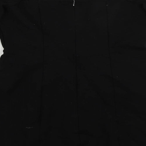 FOREVER 21 Womens Black Polyester Mini Size M Square Neck Zip