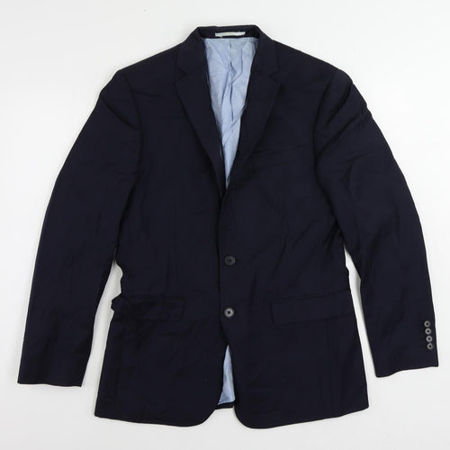 Charles Tyrwhitt Mens Blue Wool Jacket Suit Jacket Size 38 Regular