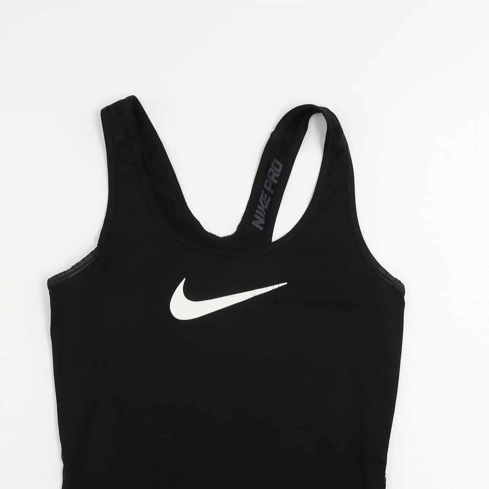 Nike Womens Black Polyester Pullover Tank Size XS Scoop Neck Pullover