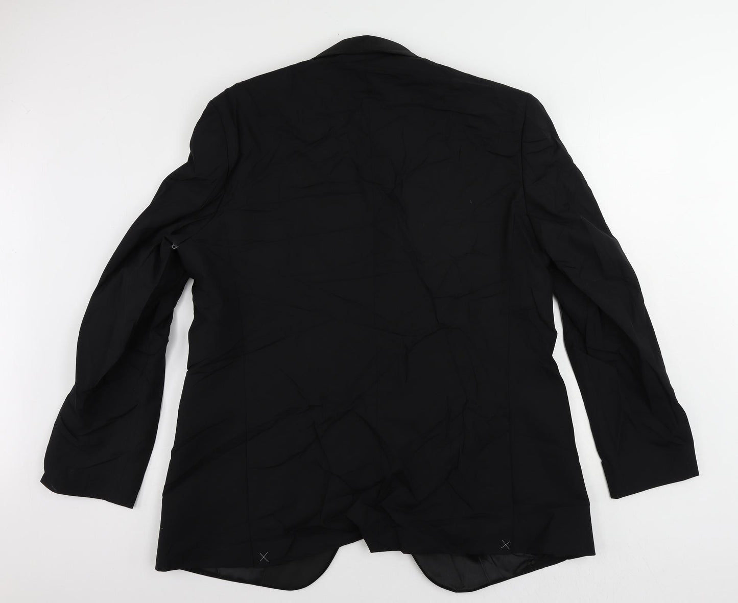 Marks and Spencer Mens Black Wool Tuxedo Suit Jacket Size 46 Regular