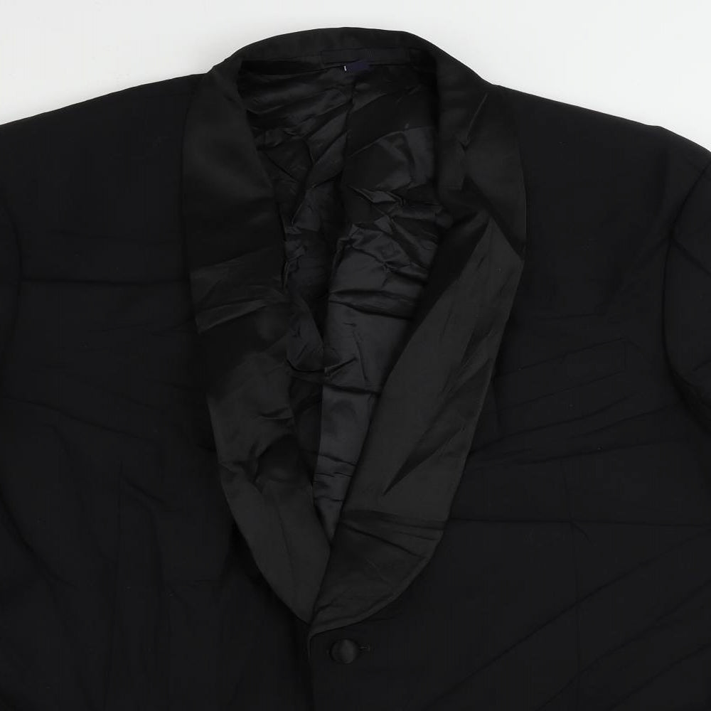 Marks and Spencer Mens Black Wool Tuxedo Suit Jacket Size 46 Regular