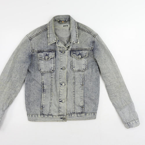 Topshop Womens Blue Jacket Size 10 Button