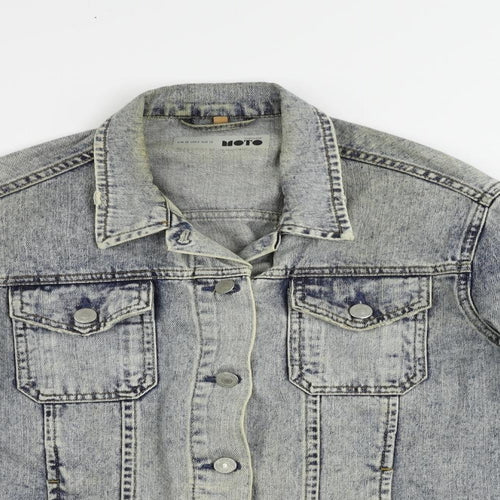 Topshop Womens Blue Jacket Size 10 Button