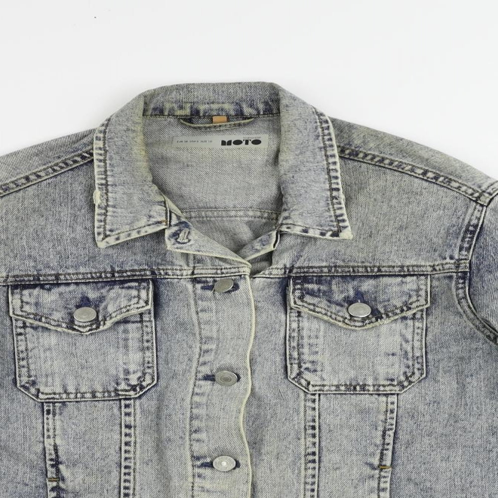 Topshop Womens Blue Jacket Size 10 Button