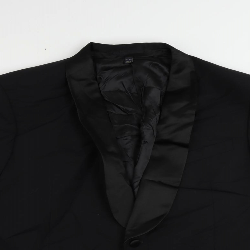 Marks and Spencer Mens Black Wool Tuxedo Suit Jacket Size 46 Regular
