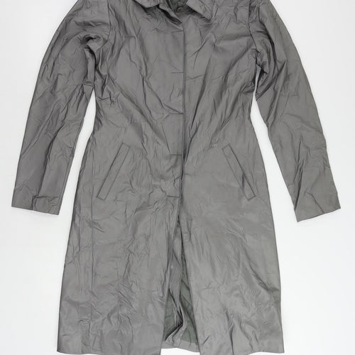 Outer Edge Womens Grey Overcoat Coat Size 12 Button