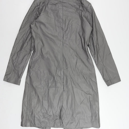 Outer Edge Womens Grey Overcoat Coat Size 12 Button