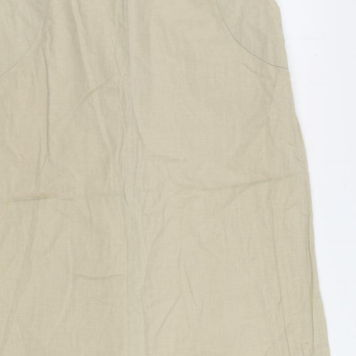 Calypso St. Barth Womens Beige Cotton Shift Size M Boat Neck Pullover - Embroidered