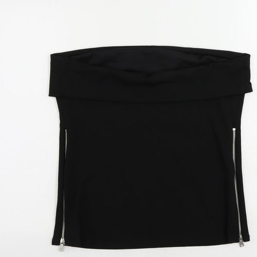 Zara Womens Black Polyester Basic Blouse Size 2XL Off the Shoulder - Strapless