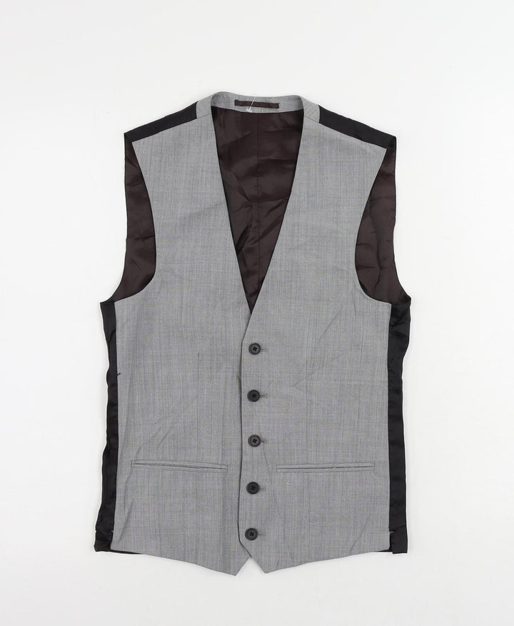 NEXT Mens Grey Wool Jacket Suit Waistcoat Size 34 Regular