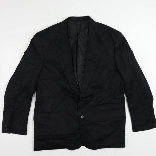 Classic Mens Black Polyester Jacket Suit Jacket Size 42 Regular