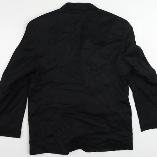 Classic Mens Black Polyester Jacket Suit Jacket Size 42 Regular