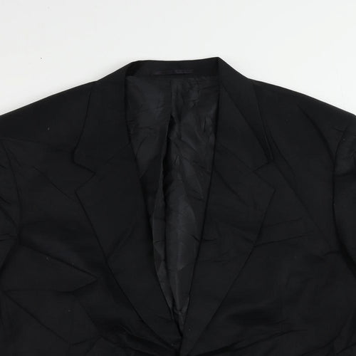 Classic Mens Black Polyester Jacket Suit Jacket Size 42 Regular
