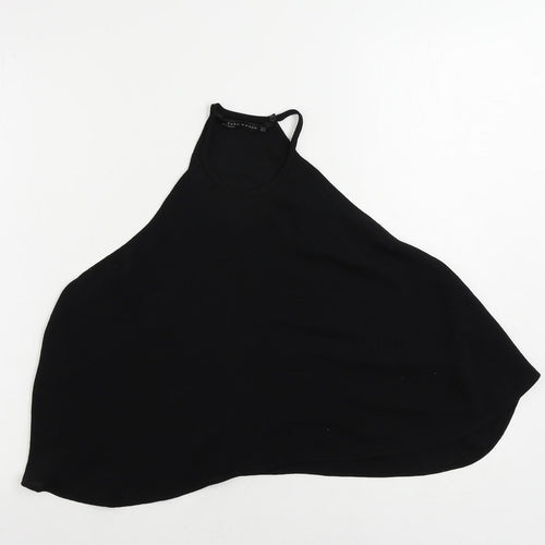 Zara Womens Black Polyester Basic Tank Size M Halter